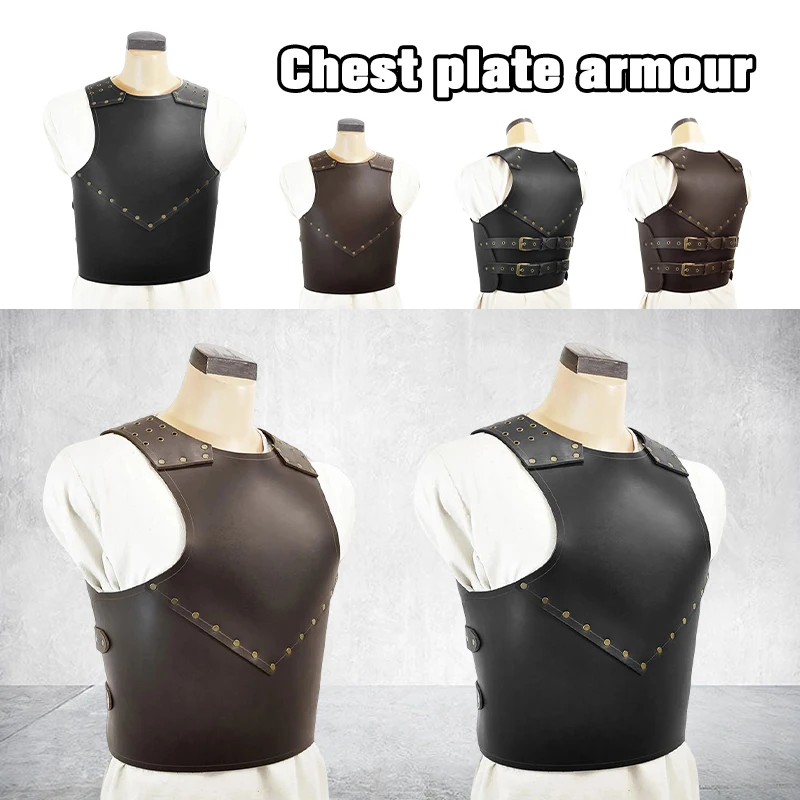 New Vintage Medieval New Warrior Armor Vest Steampunk Leather Studded Gladiator Breastplate Cosplay Costume Dress Up Prop