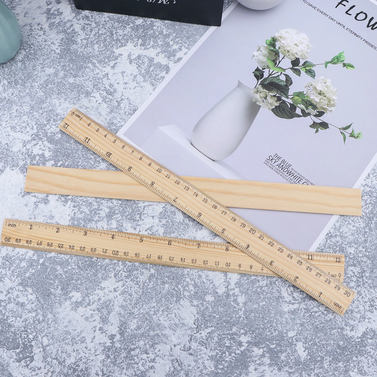 

12pcs Sewing Tool Wooden DIY Yardstick Quilting Measurements Sewing Tool Easy Storage Perfect H Wooden Ruler held