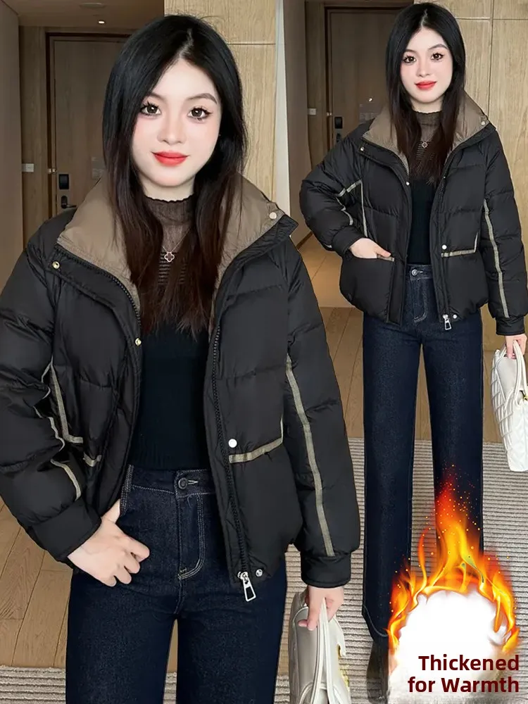 

Модная повседневная утепленная хлопковая куртка для женщин, утолщенная, с хлопковым наполнителем, в корейском стиле, свободного кроя, для мам, антивозрастная верхняя одежда
