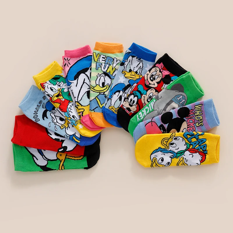 5/10/15/20 Spring/Summer Unisex Cute Cartoon Pattern Multifunctional Soft And Comfortable Casual Breathable Straight Leg Socks