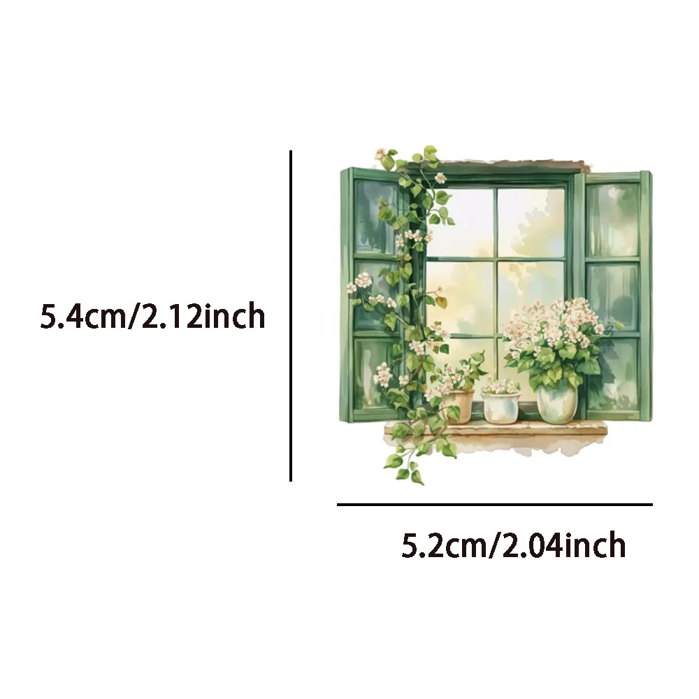 50PCS Creative Garden Hut Small Fresh PET Decorative Stickers Hand Account Phone Case Waterproof Stickers