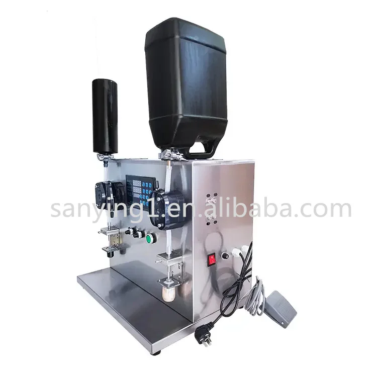 LRDB-2A Semi-Automatic Double Nozzles Nail Polish Perfume Peristaltic Pump Liquid Filling Machine