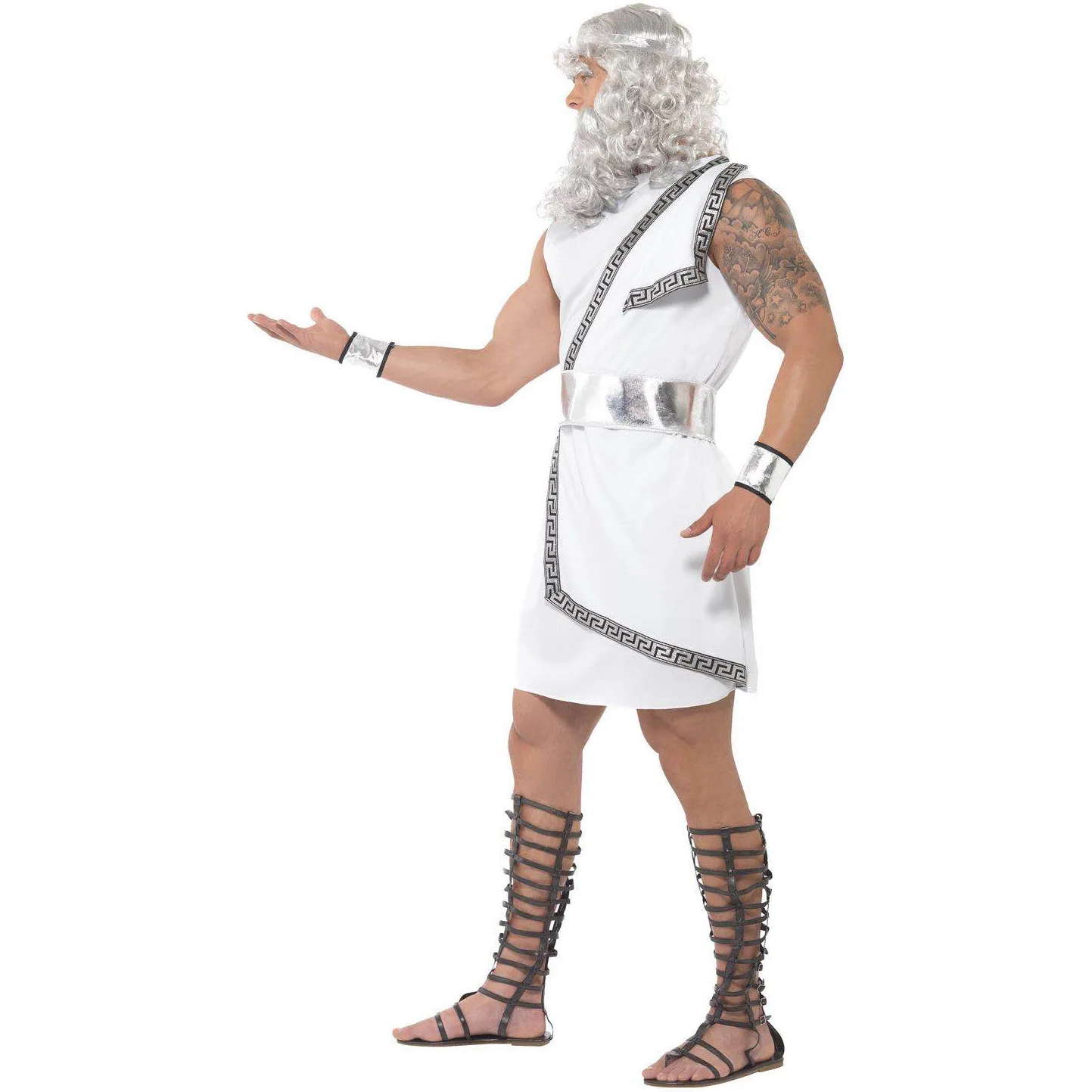 Nieuwe Stijl Griekse Man Cosplay Gladiator Warrior Set Kostuum Jurk Halloween Voor Volwassen Man