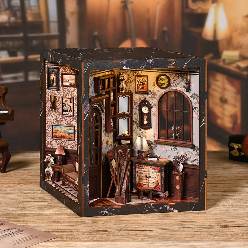 مجموعة تركيب رف الكتب المصغرة  - مراجعة Diy Wooden Book Nook Kit Shelf Insert وسعره