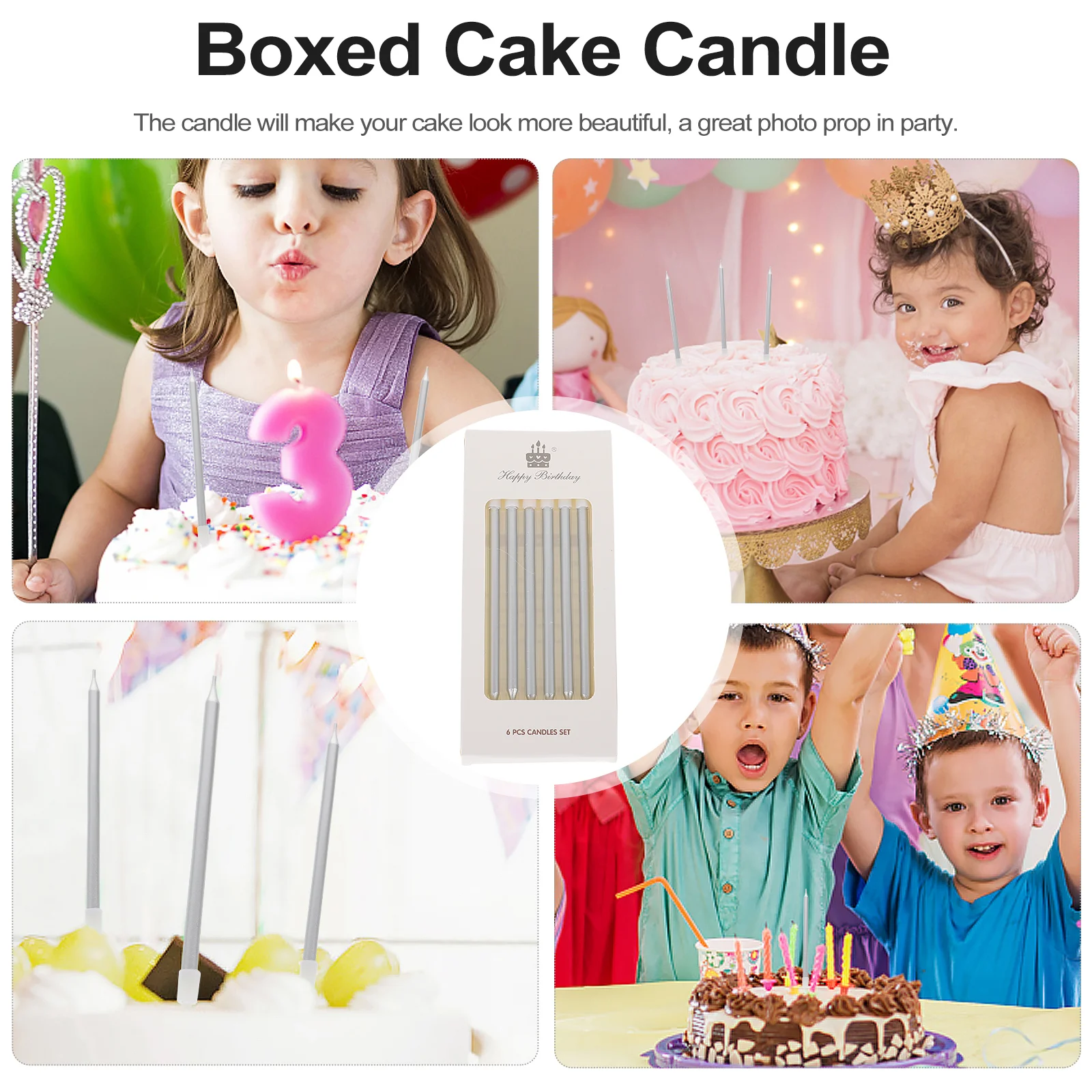 36 Pcs Birthday Color Cake Boxed Candles Baking Paraffin Celebration Trick Child