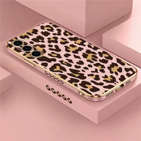 S24 Leopard Print Phone Case For Samsung Galaxy S23 S22 Plus S21 Ultra 20 FE S10 Silicone Soft Pattern Shockproof Cover Coque