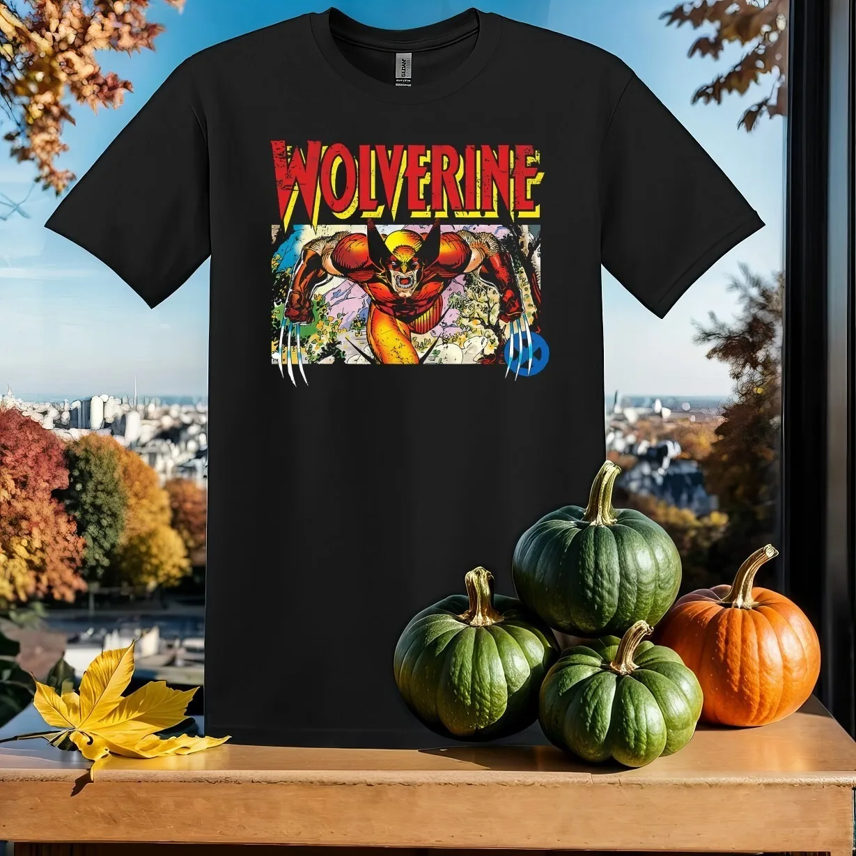 

Wolverine Distressed Comic Tee – Highlights The Retro “WOLVERINE” Design, Ideal for Classic Marvel Collectors Tee S-4XL