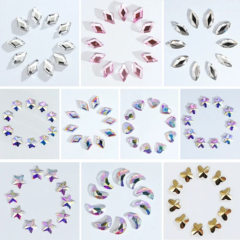 3pcs/box Dental Tooth Gems Crystal Diamond Ornament Various Shapes Color Teeth Jewelry Fashion Denture Acrylic Teeth Decoration