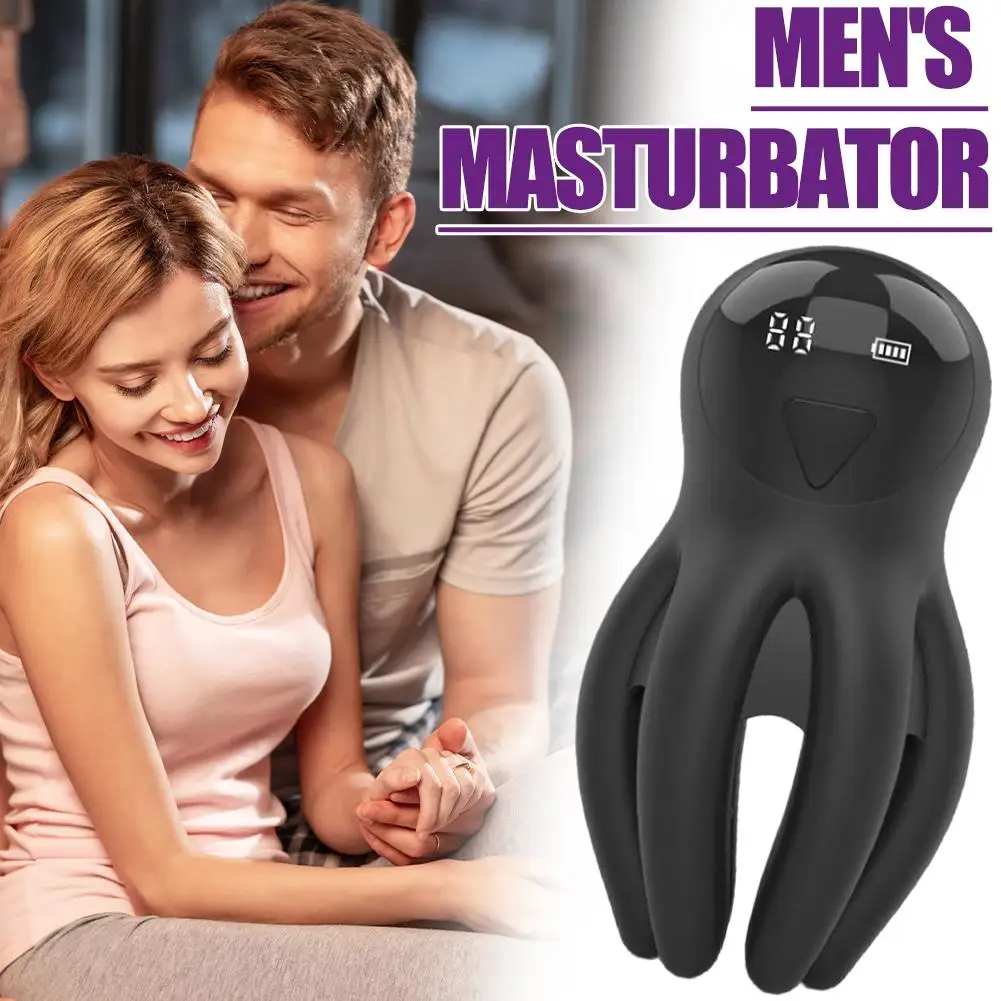 Masturbador Masculino Pulpo Copa De Avión Pene Masculino Vibrador Ejercitador Glande Masajeador Estimulador Placer Juguete Jugue