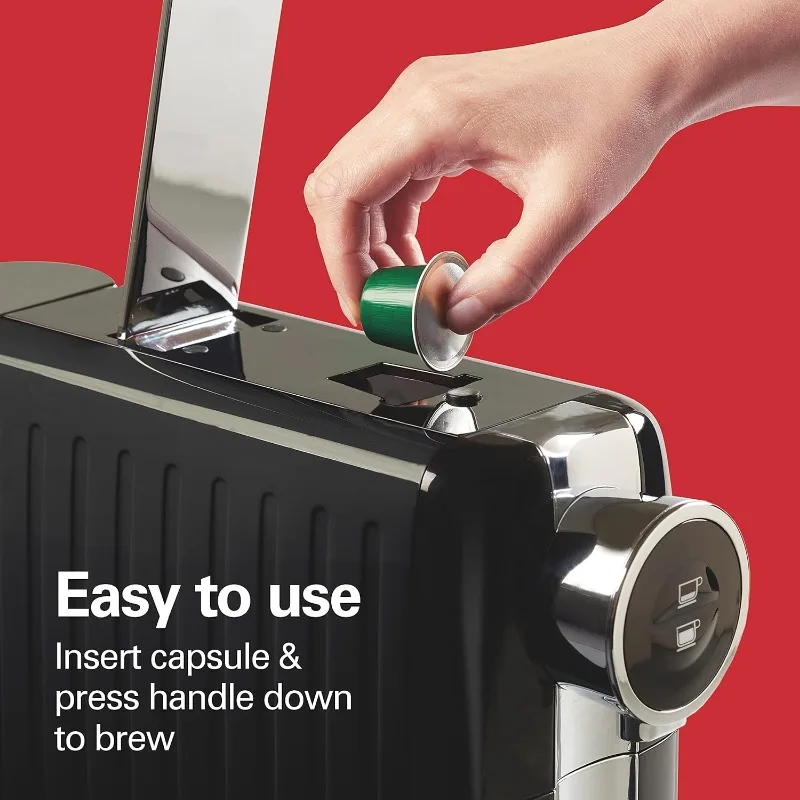 Espresso Machine, Compatible with Nespresso Pods, Single Serve Coffee Maker, Powerful Italian 19 Bar Pump