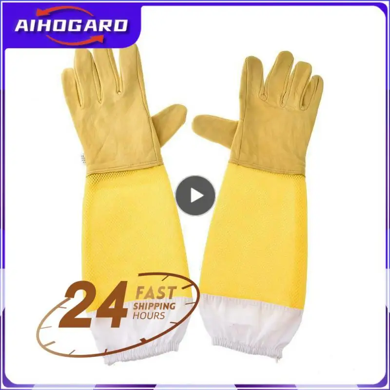 Beekeeper Gloves Protective Sleeves Ventilated Professional Anti Bee for Apiculture Beekeeper Prevent Beehive tools