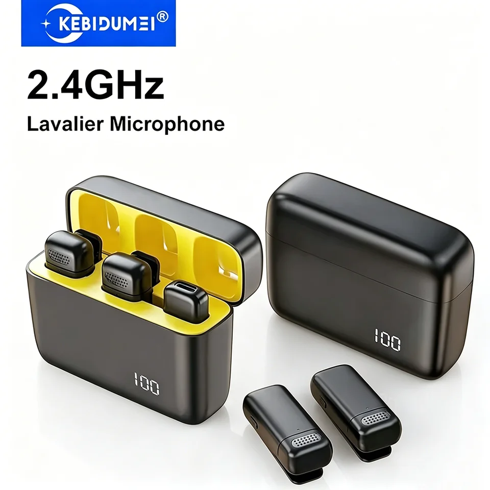 KEBIDUMEI micrófono de solapa inalámbrico 2.4G, mini con reducción de ruido para grabación de video, vlogs, transmisiones en vivo