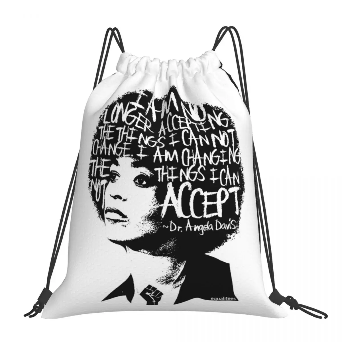 

ANGELA DAVIS SAID IT BEST Backpacks Portable Drawstring Bags Drawstring Bundle Pocket Sports Bag Book Bags For Travel Students