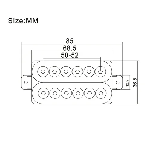 Imagen 2 del producto Pastillas de guitarra eléctrica de doble bobina de Metal ajustables Humbucker Punk pastilla de cuello/puente