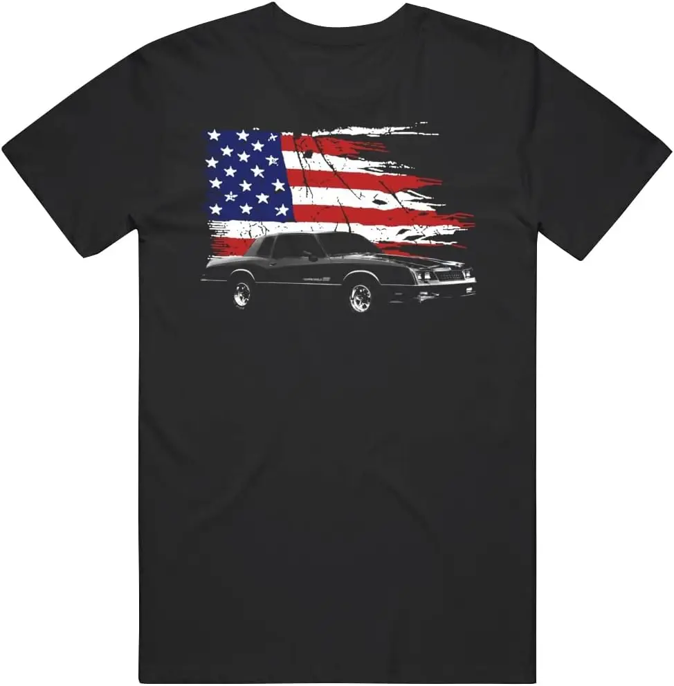 1985 Monte Carlo Ss Front View with Us Flag T Shirt