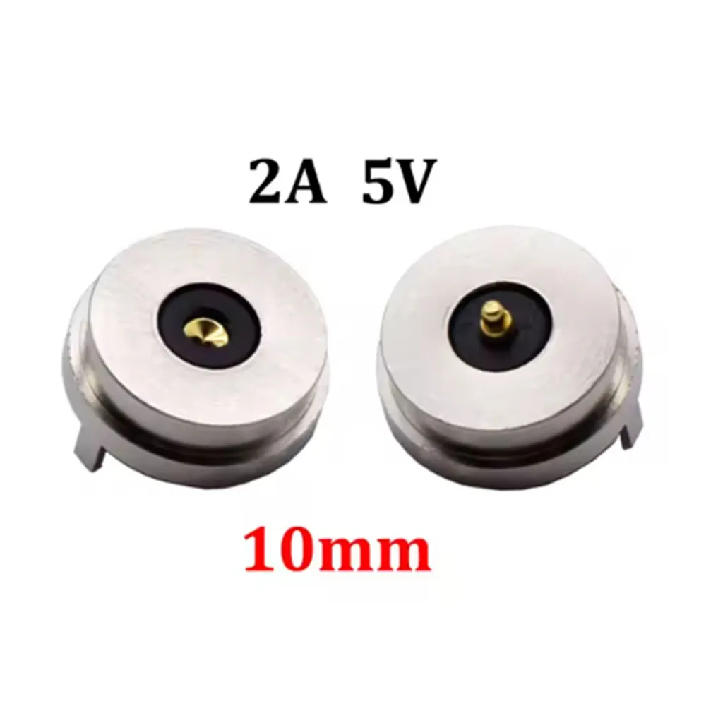 1Pair Spring-Loaded Magnetic Pogo Pin Connector 2Pin Male Female 10A 2A 5V DC Power Charge Probe Magnet Charging Connector
