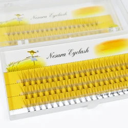 Individual Grafting Eyelash Extension, Natural Fake Lashes, Makeup Cluster, False Wispies, Wholesale, 10D Mink Eyelashes, 60 Bun