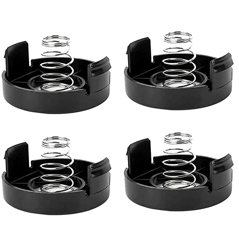 4PCS 682378-02 Spool Cover Cap with Spring Compatible with Black + Decker GLC12 GL250 GL310 GL360 Strimmer Replacement