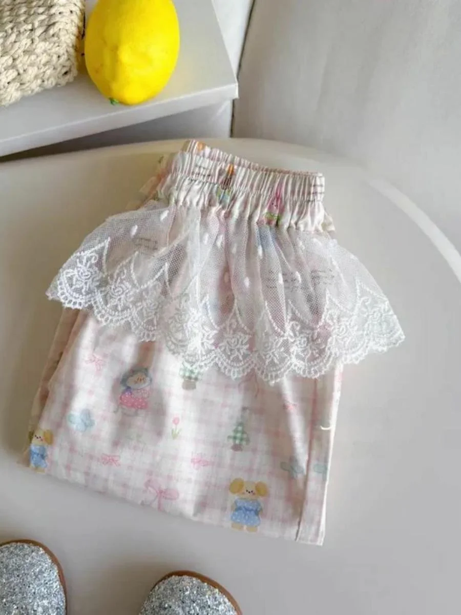 سراويل صيفية مريحة وخفيفة الوزن تسمح بمرور الهواء للفتيات فضفاضة مناسبة من الدانتيل ومضادة للبعوض سراويل غير رسمية للفتيات ال...