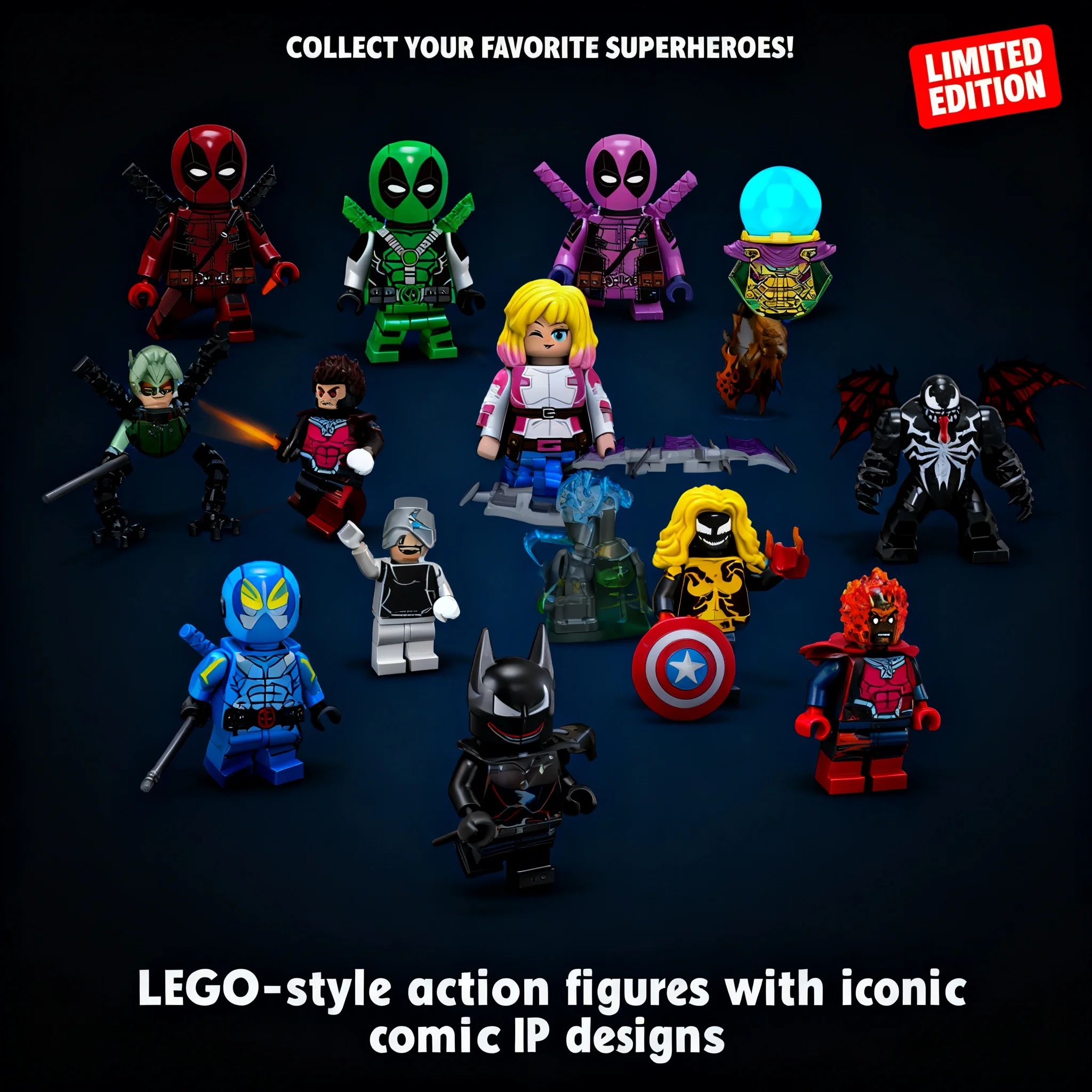 Juguetes de construcción de MARVEL Legends, bloques de construcción ICE Man Deadpool TV1017-1024, minifiguras de acción, bloques de construcción para niños, regalos para niños
