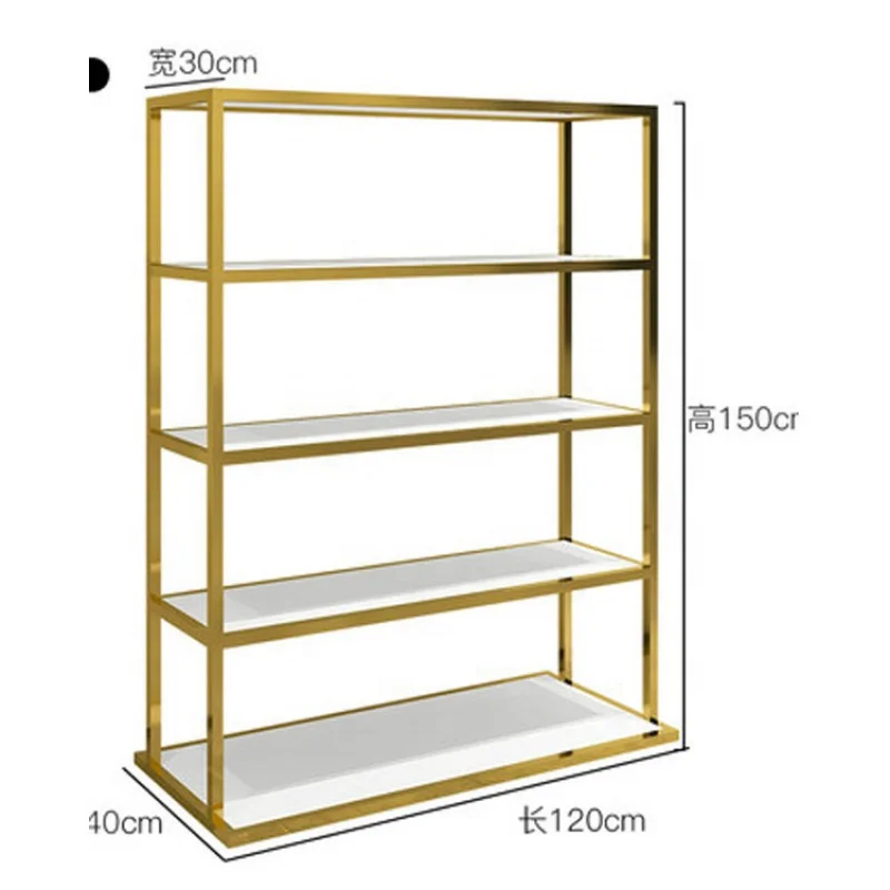 Custom , High Quality Luxury Shoe Store Furniture Gold Metal  Shoes Display Stand for Retail Shop  display racks