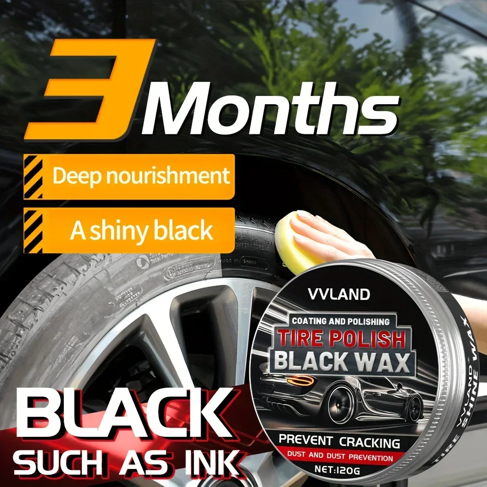 

Tire wear and polish Black Polishing wax: prevents tire cracks, deep nutrition, lasting and bright black