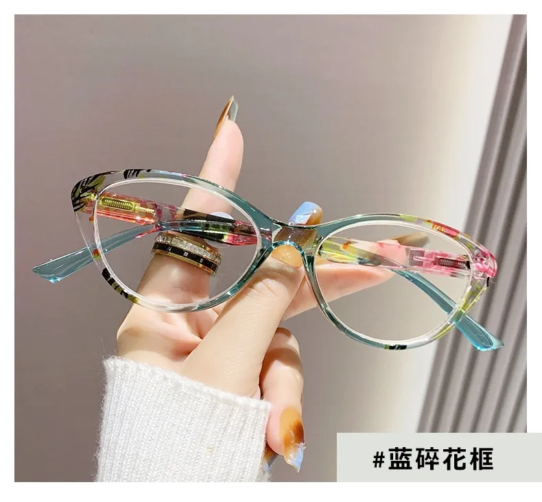 1,0 2,0 3,0 4,0 Cat Eye Trendige Lesebrille Blumenstil Anti-Blaulicht-Brille Modischer Stil – Detail 11
