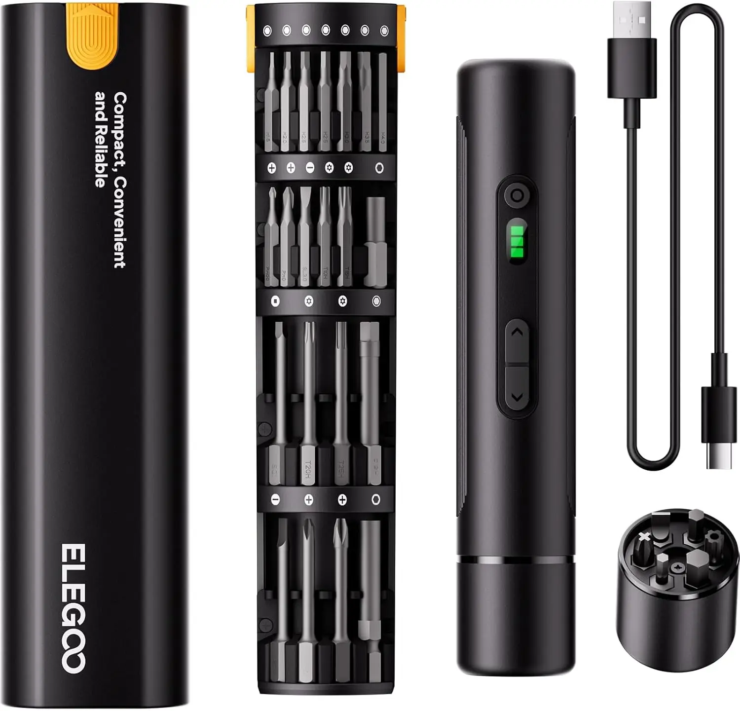 

33-in-1 Electric Screwdriver Set with LED, Type-C Rechargeable 1500mAh Battery, Precision Tool for Electronics Repair