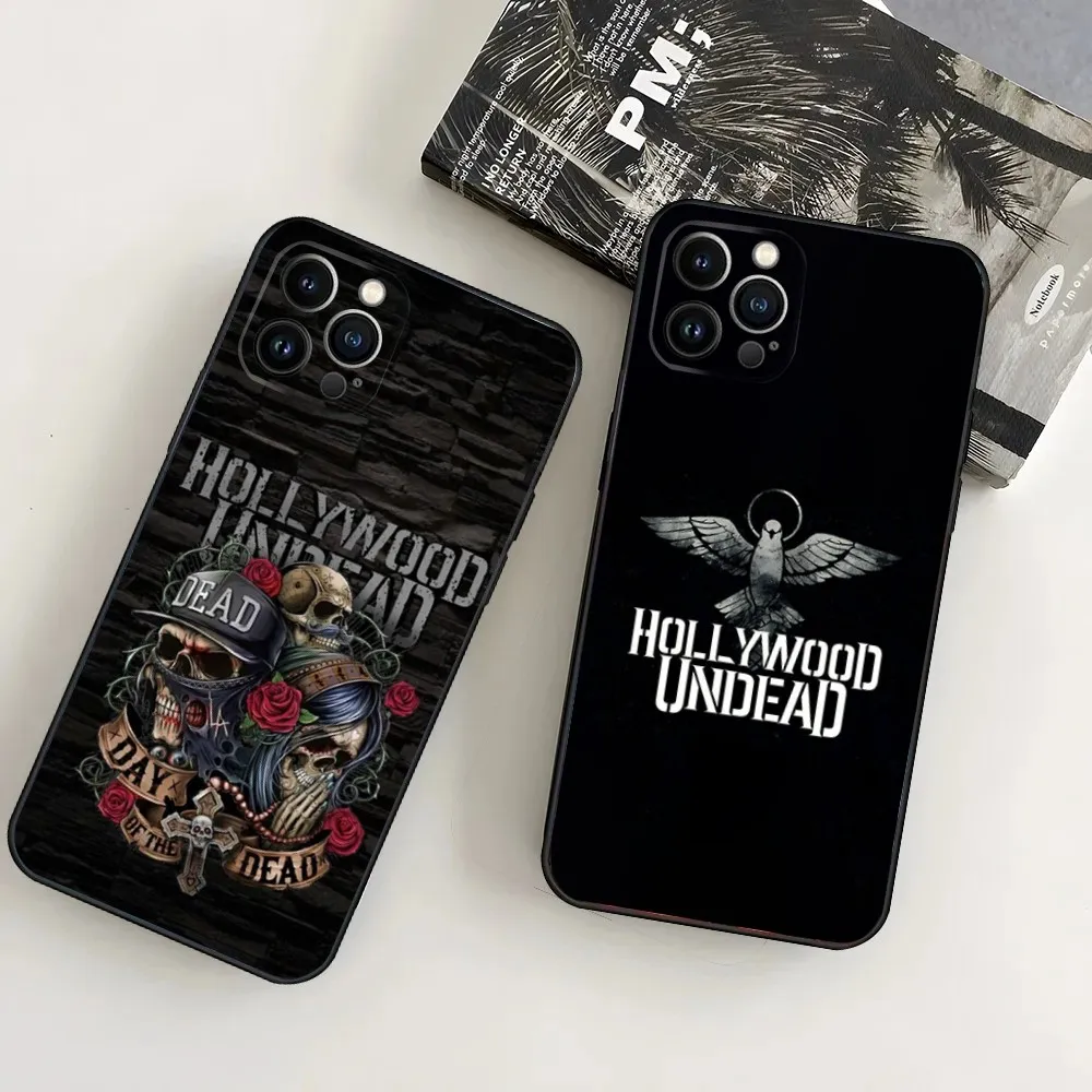 

Band H-Hollywood U-Undead Phone Case For iPhone16,15,14,13,12 Mini 11 Pro XR,X,XS,MAX 7,8 Plus Silicone Cover Soft Black