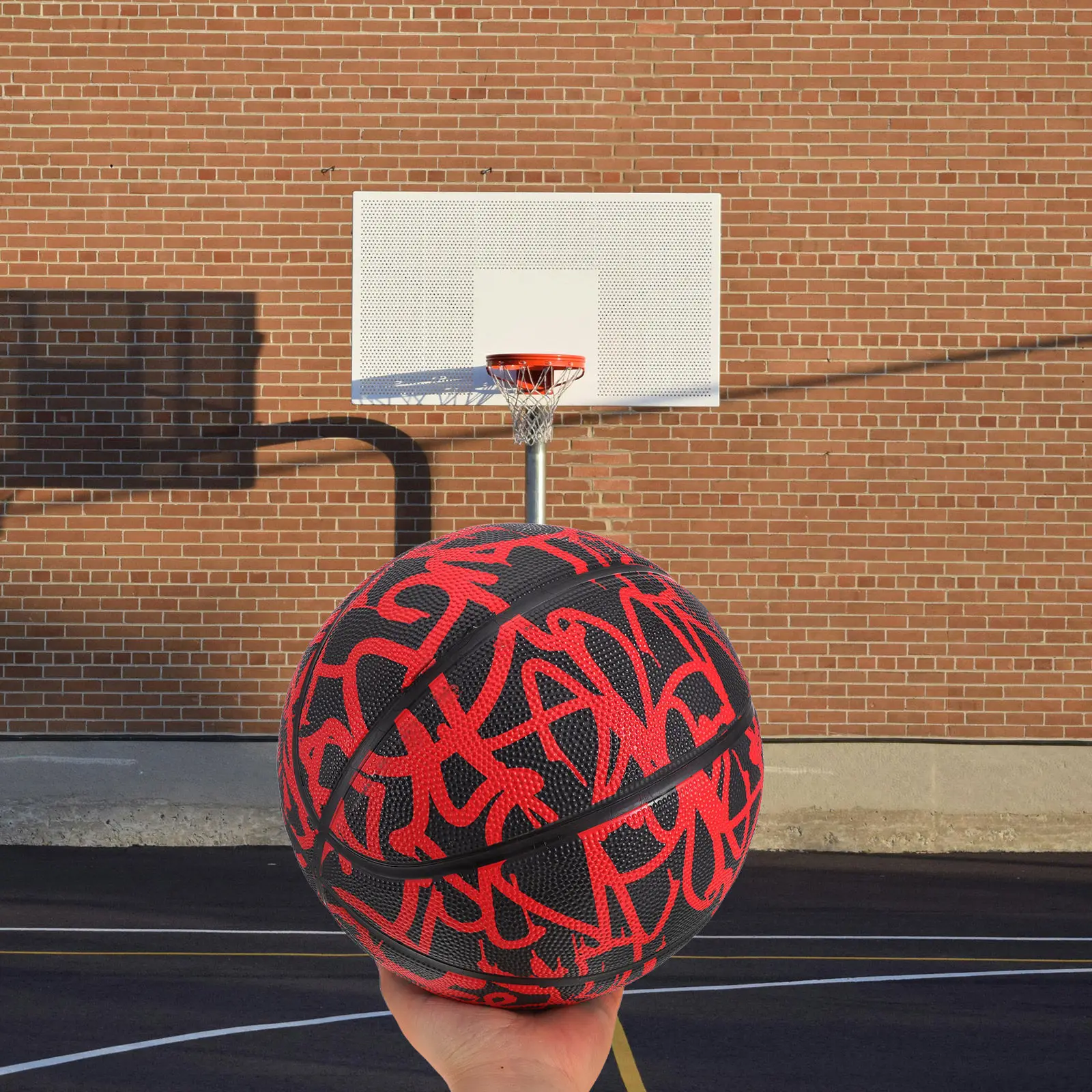 

Баскетбольный мяч Graffiti PU стандартного размера, усиленный, для тренировок в помещении и на улице, для спортзала, двора, парка, пляжа, для отдыха и развлечений