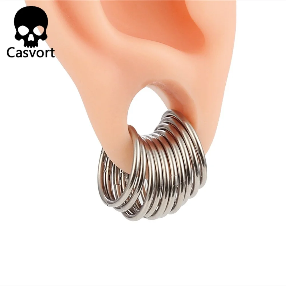 Casvort aço inoxidável segmento aro anel, orelha cartilagem, Tragus, hélice, lábio, piercing, nariz anel, brincos, 10 pcs, 20 pcs