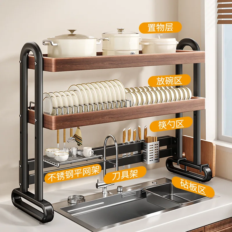 Medieval Stainless Steel Sink Storage Kitchen Sink Dishwasher Dishes Multi-function Drain Dishes Dish Rack