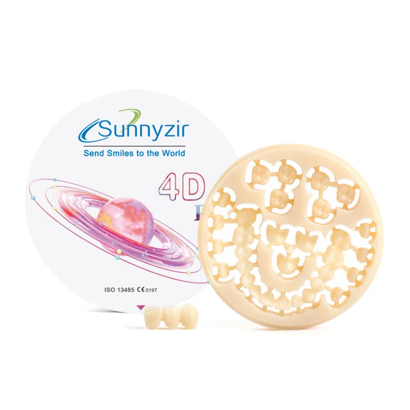 4D Pro Zirconia Sunnyzir 98*12mm Sunnyzir Laboratorium dentystyczne Multilaye Materia 98mmCAD/CAM Roland Frezarka