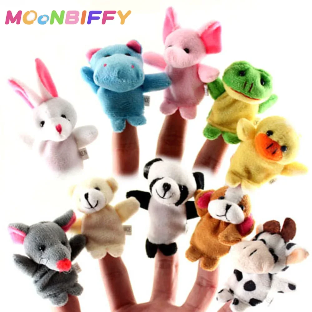 5PCS Mini Soft Plush Toys Cartoon Creature Animal Finger Puppets Children's Baby Gift Dolls Children's Kawaii Plush Toys