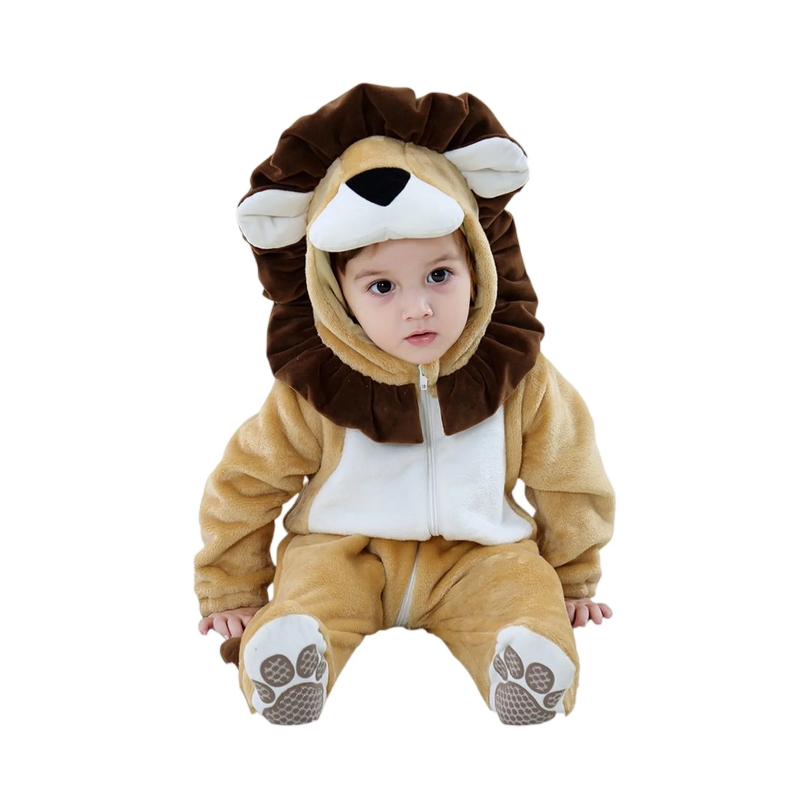 

0-18 Baby Jumpsuit Casual Comfortable Soft Boys and Girls Long Sleeved Newborn Clothes Hooded Jumpsuit Kids Long Sleeve Bodysuit