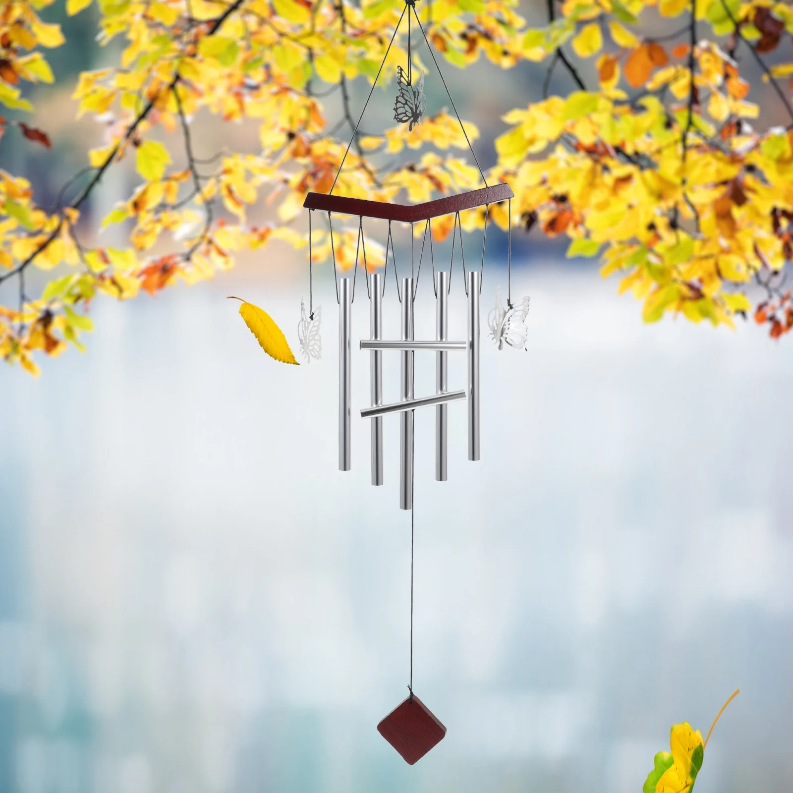 

Butterfly Wind Chime Aluminum Tubes Melodious Garden Decor Unique Design Hanging Ornament Outdoor Indoor Use