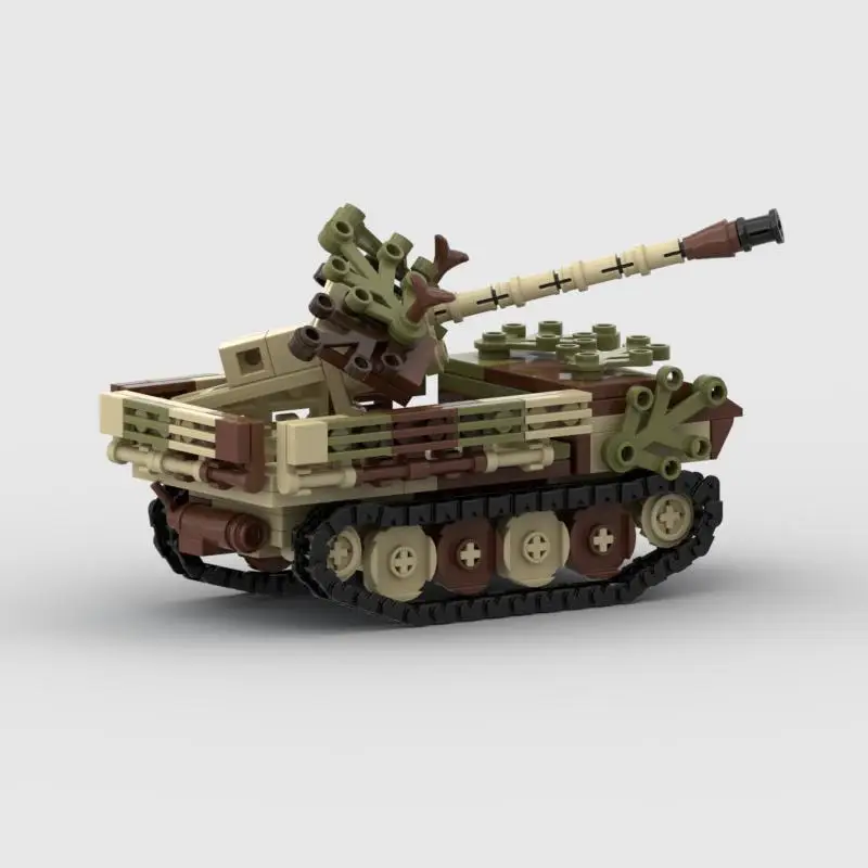 Camouflage WWII Tank MOC Building Blocks Set, World of Tanks Blitz Replica Model, DIY Assemble Desktop Ornament Toy Gift for Boy