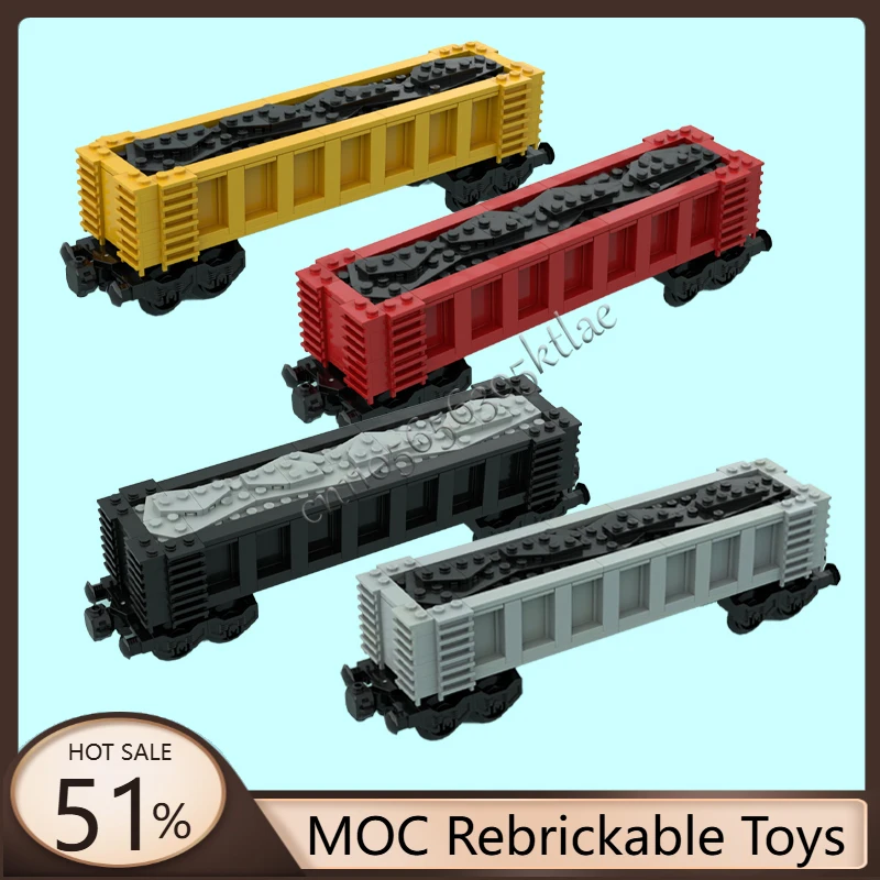 

177 PCS MOC Pulling Cart New Transportation Train Carriage Delivery Truck Model Custom Bricks DIY Assembly Kids Puzzle Xmas Gift