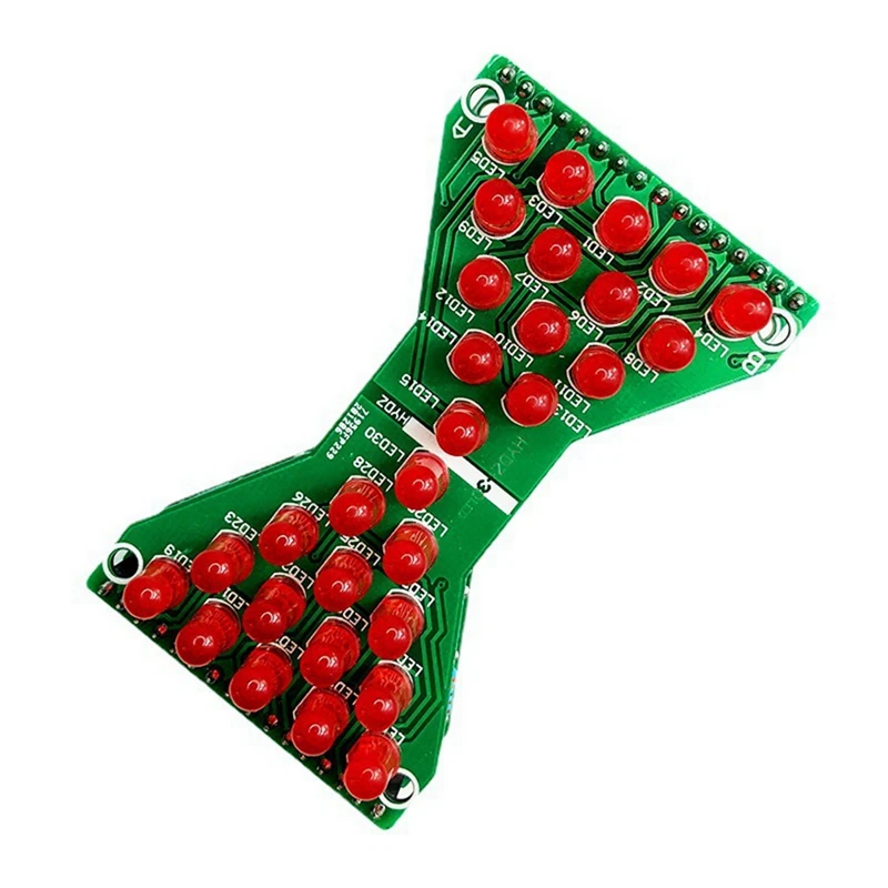 30 Leds Electronic DIY Kit Double Layer PCB Board Components Soldering Practice Suite Red LED Red Light