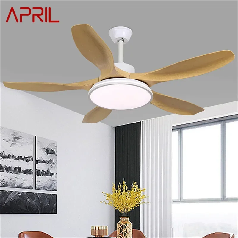 

APRIL Modern Fan Light Luxury Living Room Restaurant Bedroom Study LED Ceiling Fan Light Remote Electric Fan Light