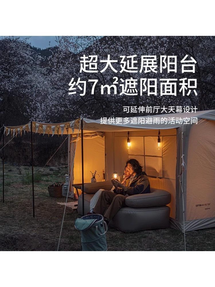 Katoenen opblaasbare tent Draagbare buitencamping Overnachting kampeeruitrusting Ramphulptent