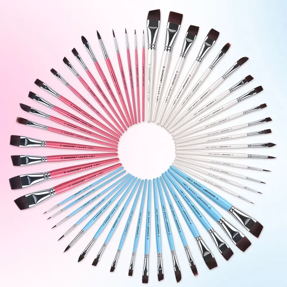 

Набор кистей для боди-арта и фейс-арта с деревянными ручками, многофункциональные, прочные нейлоновые кисти, акварельные кисти, наборы для рисования