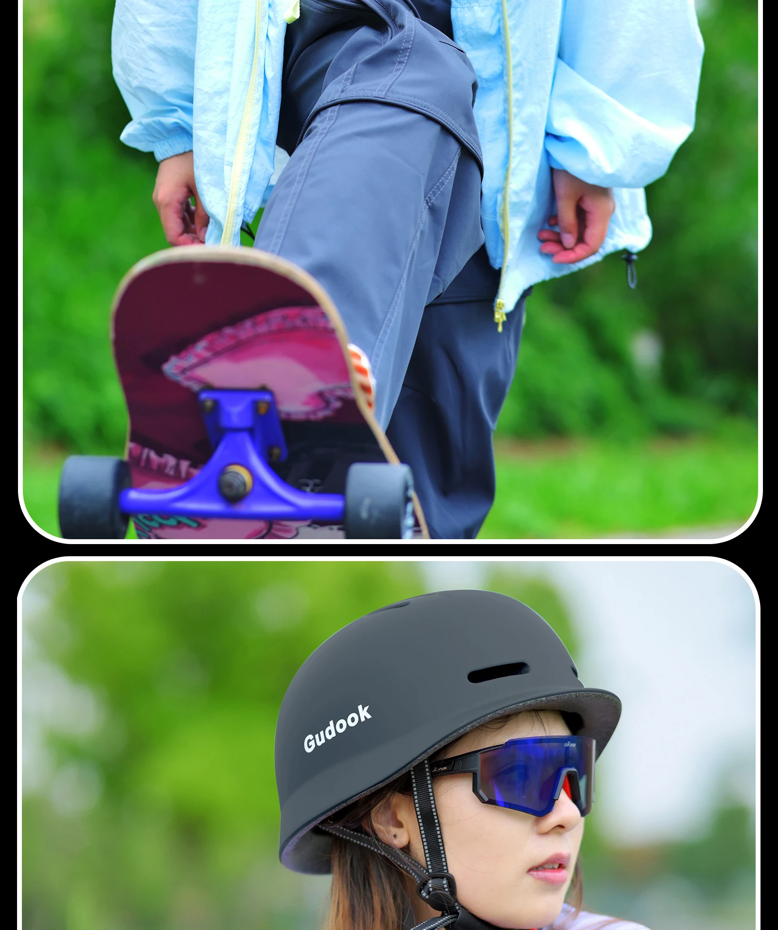 GUDOOK Fahrradhelm für Erwachsene, für Männer und Frauen – vielseitiger Schutz für verschiedene Sportarten, Retro-Fahrradhelm für BMX, Skateboarden, Roller und Inlineskaten. – Detail 13