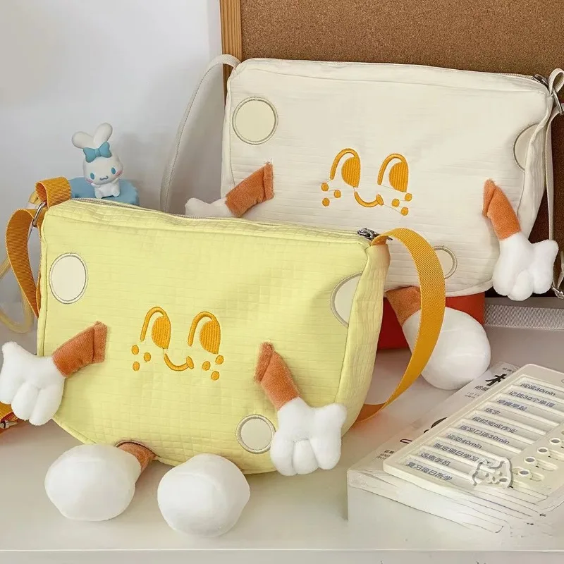 Xiuya Cute Cheese Womens Shoulder Bag Nylon Casual Japanese Fashion College Style Fashion Messenger Bag Kawaii Designer Handbag