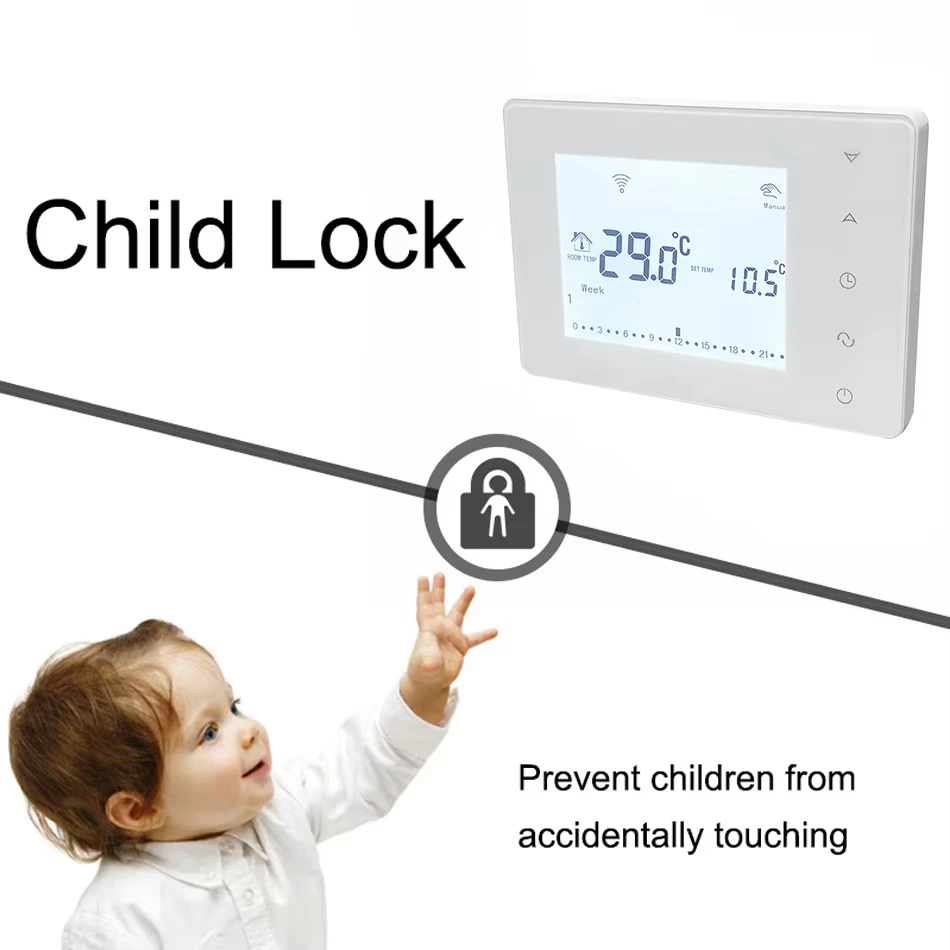 Smart WiFi for Wall Mounted Thermostat for TUYA with Voice Control APP Integration and Accurate Temperature Regulation