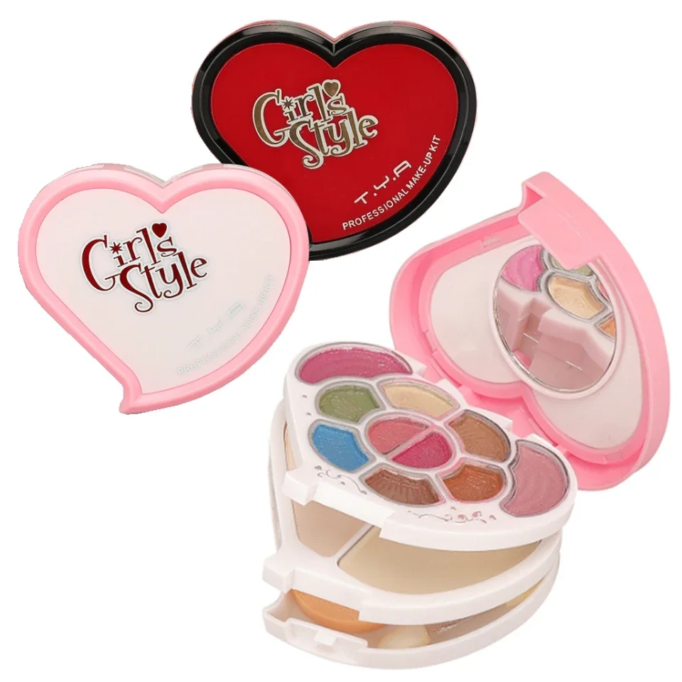 Make-up-Geschenkset für Frauen, komplettes Set, All-in-One-Box, mehrfarbig, Gesichtspuder, Lidschatten-Palette, Lippen, Make-up-Pinsel, Textmarker, Bronzer