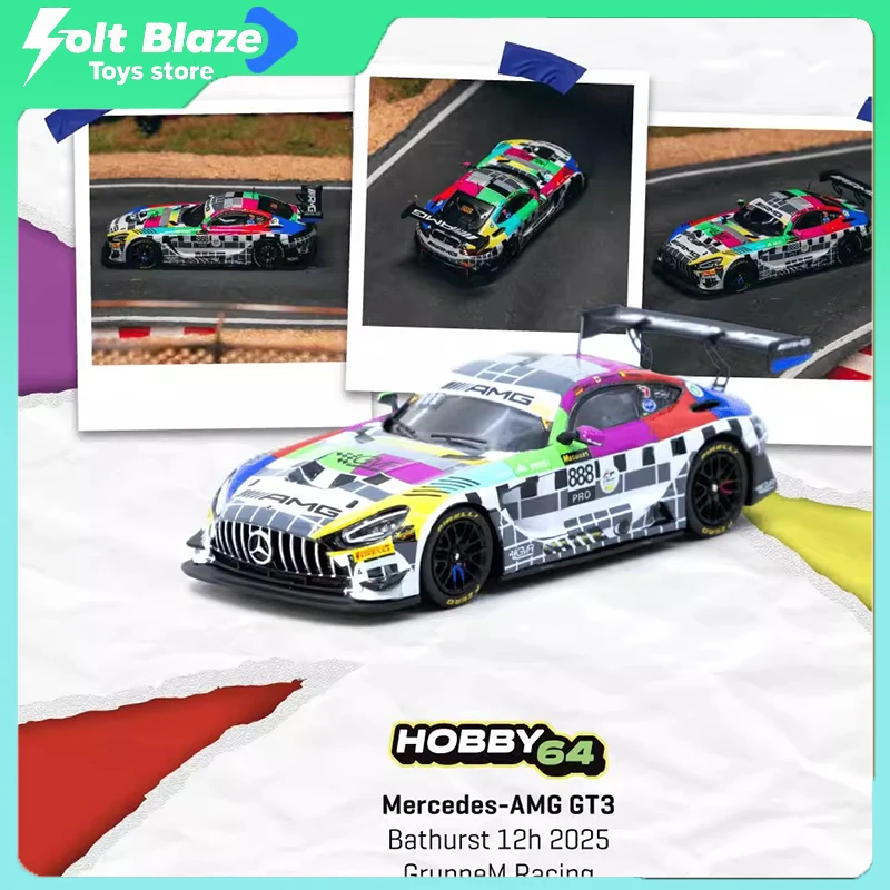 TW 1/64 Scale Mercedes-AMG GT3 Bathurst 12 Hour 2025 GMR #888 Racing Diecast Car Model Simulation Collection Cars for Boy Gift