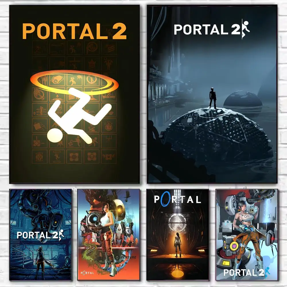 F-Famous Game P-Portal 2 Poster HD Art Decorative Wall Art Waterproof Home Décor for Living Room Bedroom Café Stylish Gift