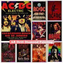 AC / DC Rock Band AB Diamond Art Painting New 2023 Skeleton Bell Music Full Square Drill 5D DIY Cross Stitch Kit Home Decor Gift