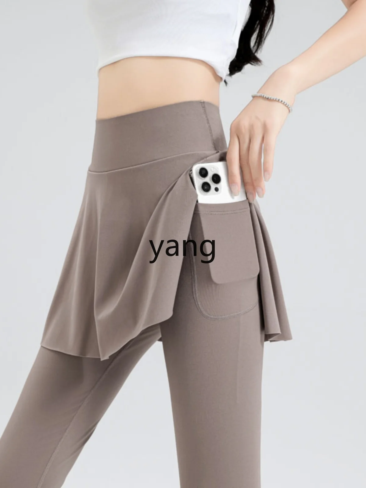 LMM 여성 여름 얇은 7부 샤크 팬츠 스커트 웨어 피트니스 스포츠 사이클링 요가 팬츠